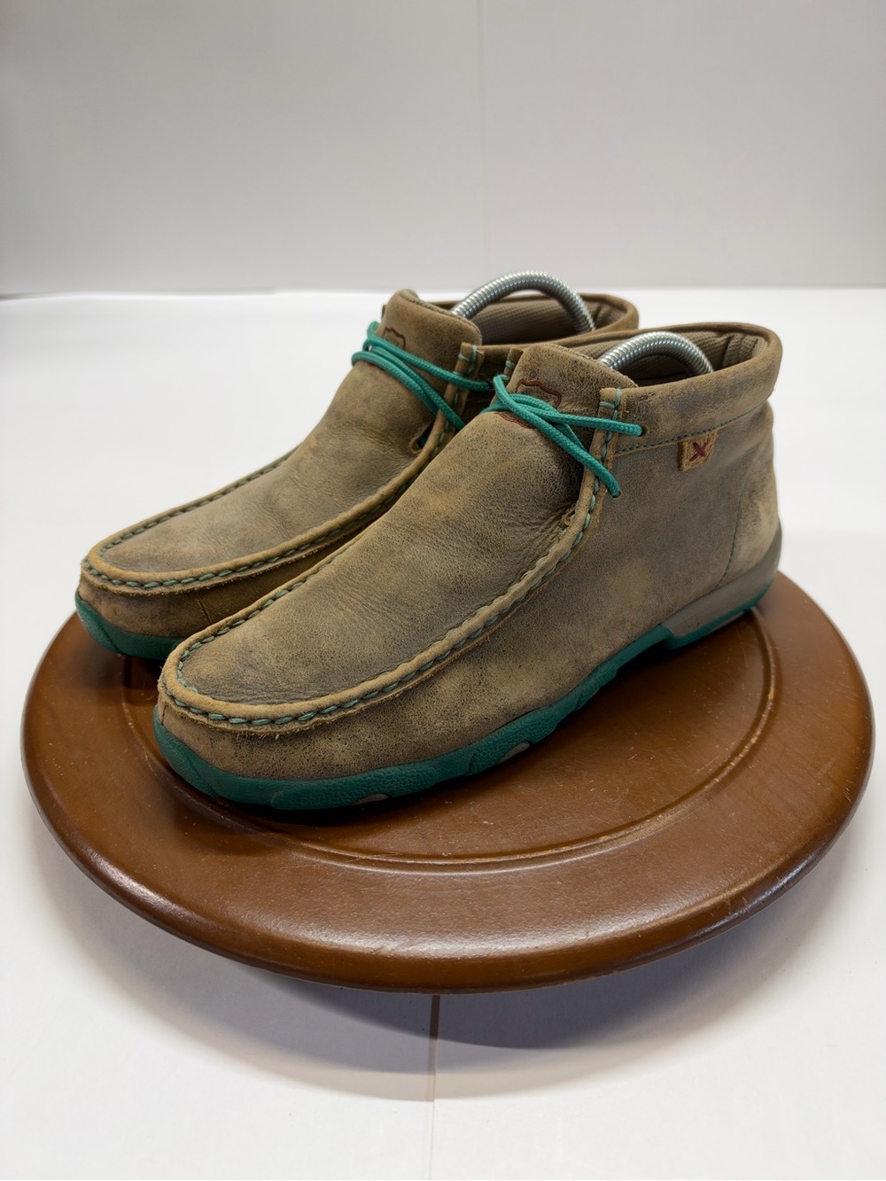 Twisted X Moccasins with Teal Trim
